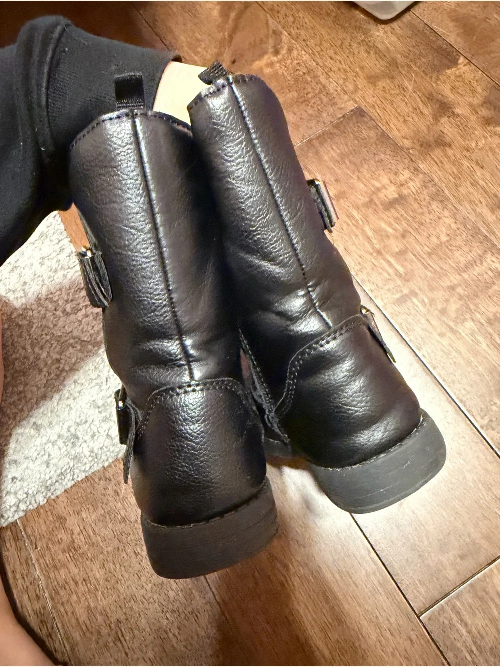 Carter's Black Girls' Mid-Calf Buckle Boots